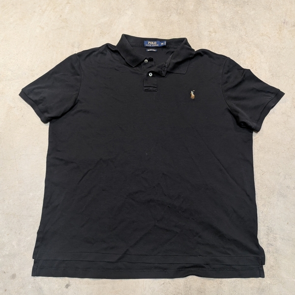 Polo Ralph Lauren Pima Soft Touch Polo Shirt Mens XXL Black Flaw Flesh Pony - Picture 1 of 7